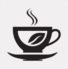coffee shop cup logo vector Silhouette on a White Background