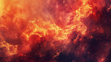 an abstract composition using warm, fiery hues to evoke a sense of passion and intensity