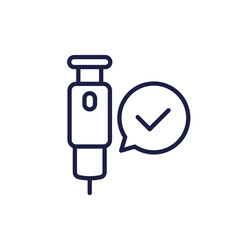 insulin pen icon, insulin injection line vector