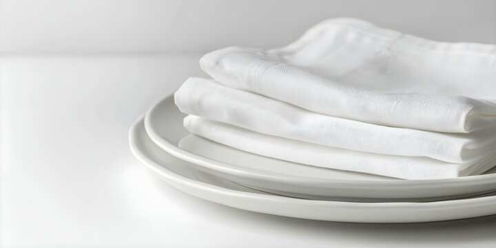 Neatly folded napkins on white background for catering or event concepts. Concept Catering, Event Decor, Napkin Folding, Table Setting, Party Planning