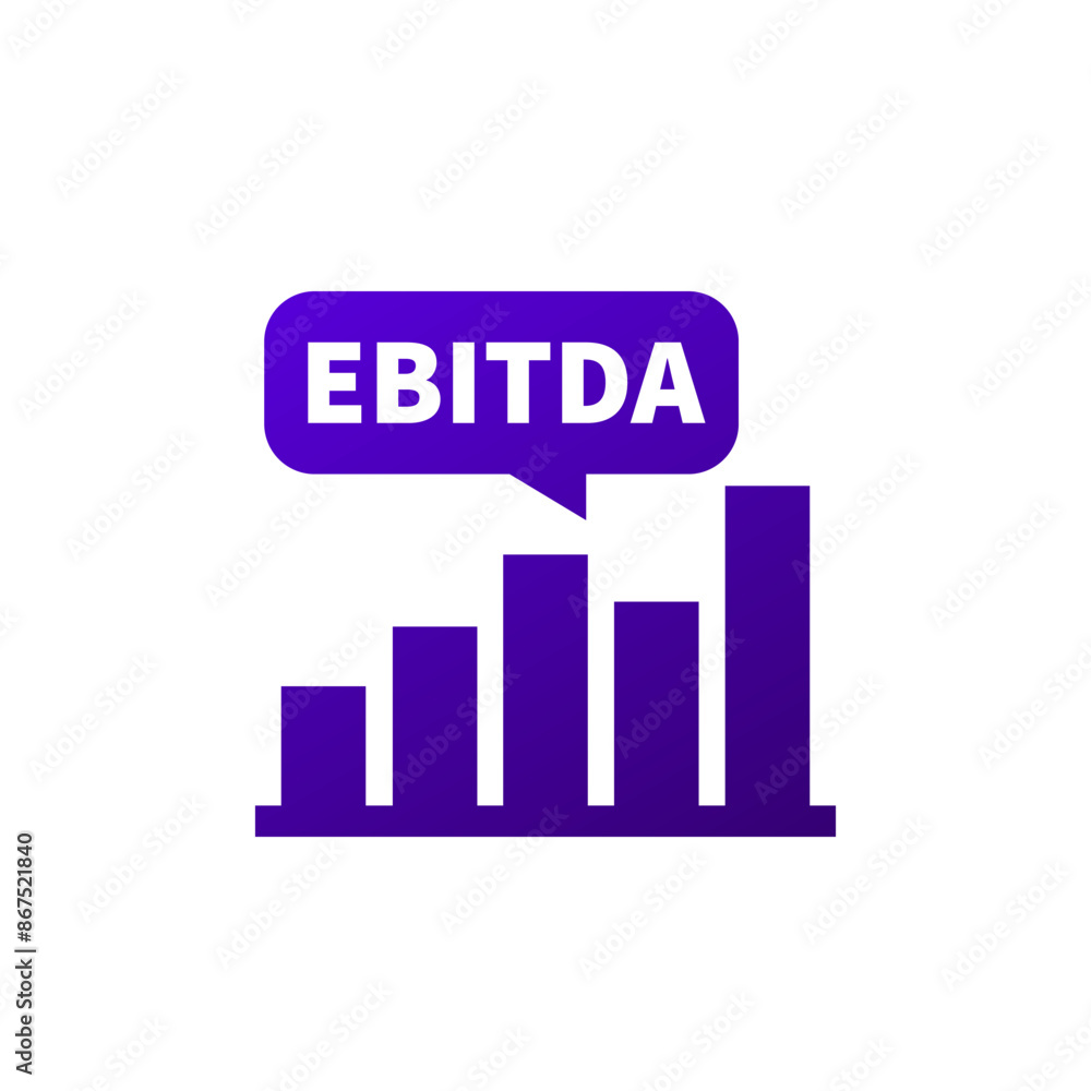 Poster ebitda icon with a graph