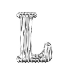 Fluted silver symbol. letter l