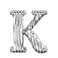 Fluted silver symbol. letter k