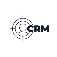 CRM icon, customer relationship management vector design