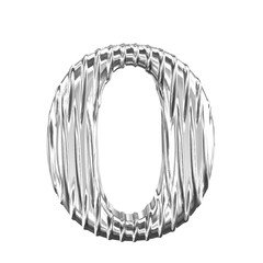 Fluted silver symbol. letter o