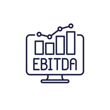 EBITDA line icon, Earnings before interest, taxes vector