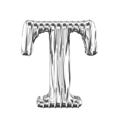 Fluted silver symbol. letter t