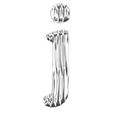 Fluted silver symbol. letter j
