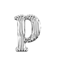 Fluted silver symbol. letter p