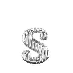 Fluted silver symbol. letter s