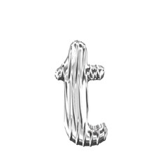 Fluted silver symbol. letter t