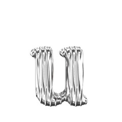 Fluted silver symbol. letter u