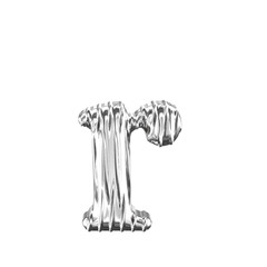 Fluted silver symbol. letter r