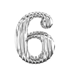 Fluted silver symbol. number 6