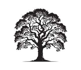 Fototapeta premium tree and christmas tree vector art graphic resources silhourtte vector style, white background