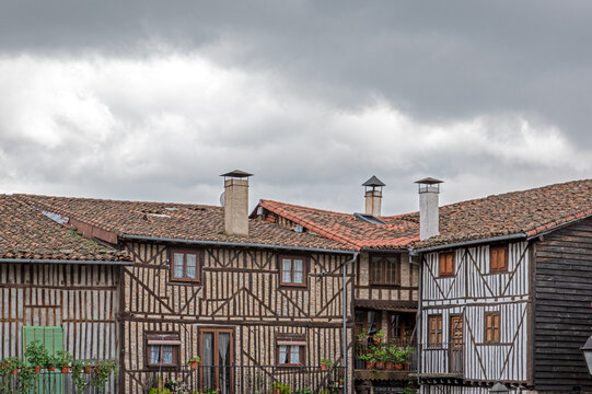 the beautiful houses of the town of Mogarraz, Salamanca, Spain