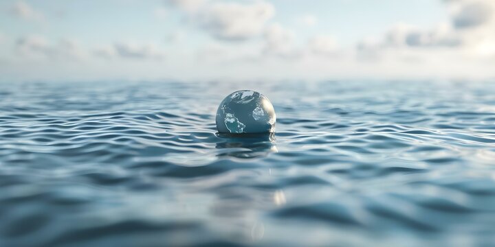 Global drowning due to rising sea levels caused by climate change. Concept Climate change, Rising sea levels, Global impact, Drowning prevention, Environmental crisis