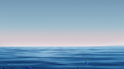 Fototapeta premium A peaceful ocean scene with calm waters, a clear horizon, and a bright sky, evoking a sense of serenity and tranquility, perfect for relaxation and meditation.