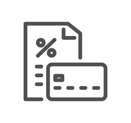 Credit rating related icon outline and linear vector.	
