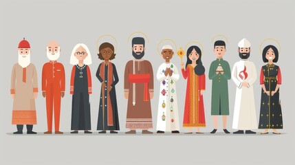 Diverse Religious Leaders in Traditional Attire