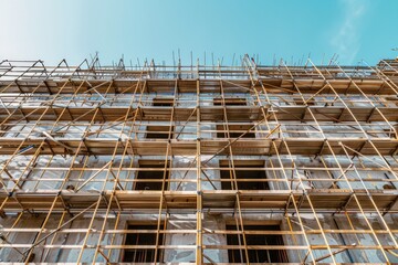 Construction Scaffolding on Tall Building