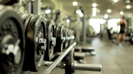 Fototapeta premium The gym's atmosphere of determination and energy inspires you to push harder and achieve more.
