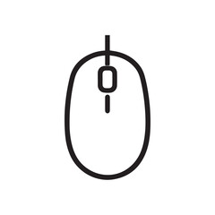 Mouse icon button computer technology arrow outline design.