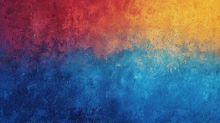Fototapeta premium A blue to red to yellow gradient grainy background, with subtle noise and a blurred effect for a dynamic and colorful textured banner design.