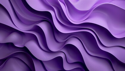 Fototapeta premium Abstract Purple Curved Layers Forming Waves Showcasing Texture and Depth in Modern Art Style Background with Copy Space