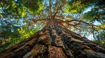 The presence of ancient, towering trees in a forest inspires awe and respect for the resilience and longevity of these majestic giants.
