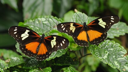 Naklejka premium The relationship between butterflies and certain plant species, known as mutualism, highlights the intricate web of interactions that sustain life on Earth.