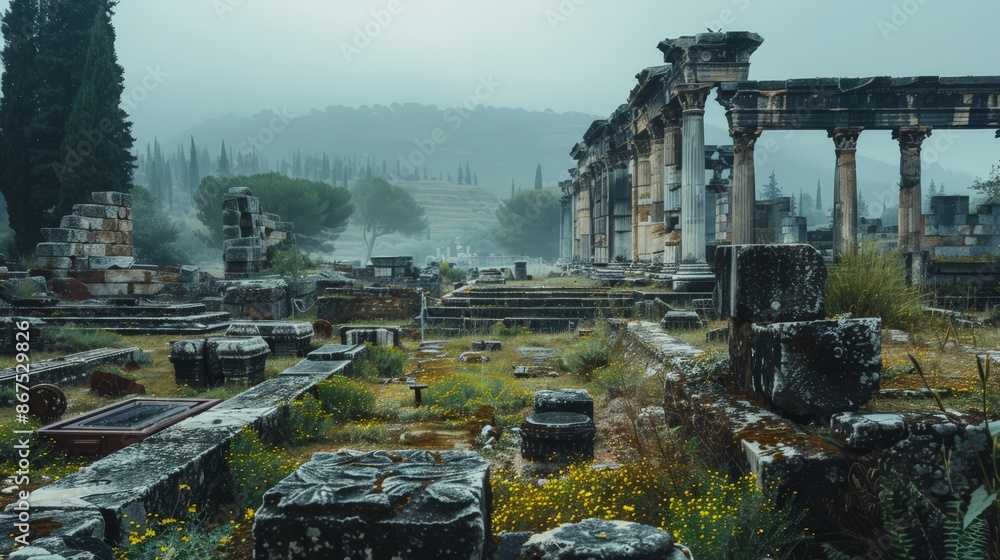 Wall mural The ruins of ancient places stand as testaments to the resilience of human culture and the enduring spirit of creativity.