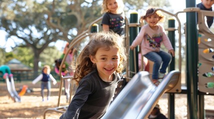 The school playground is a space for fun, friendship, and physical activity.