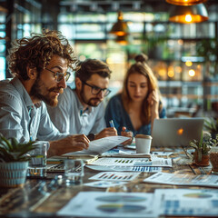 Fototapeta premium accountant working on desk using calculator, generative ai