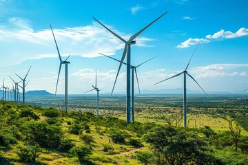 Solar Farm in a Desert Landscape with Clear Blue Skies