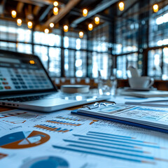 accountant working on desk using calculator, generative ai