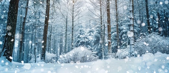 Fototapeta premium Snowy Evergreen Forest: Winter Wonderland