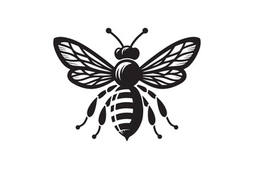 Bee Silhouette vector Illustration 