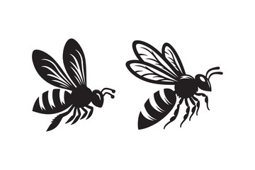 Bee Silhouette vector Illustration 