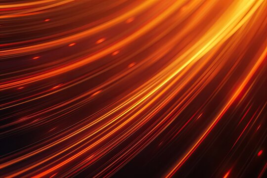 Fiery orange pulsating gradient lines abstract background. Technological innovation