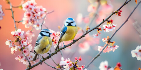 Obraz premium Beautiful shot of the blue tit bird