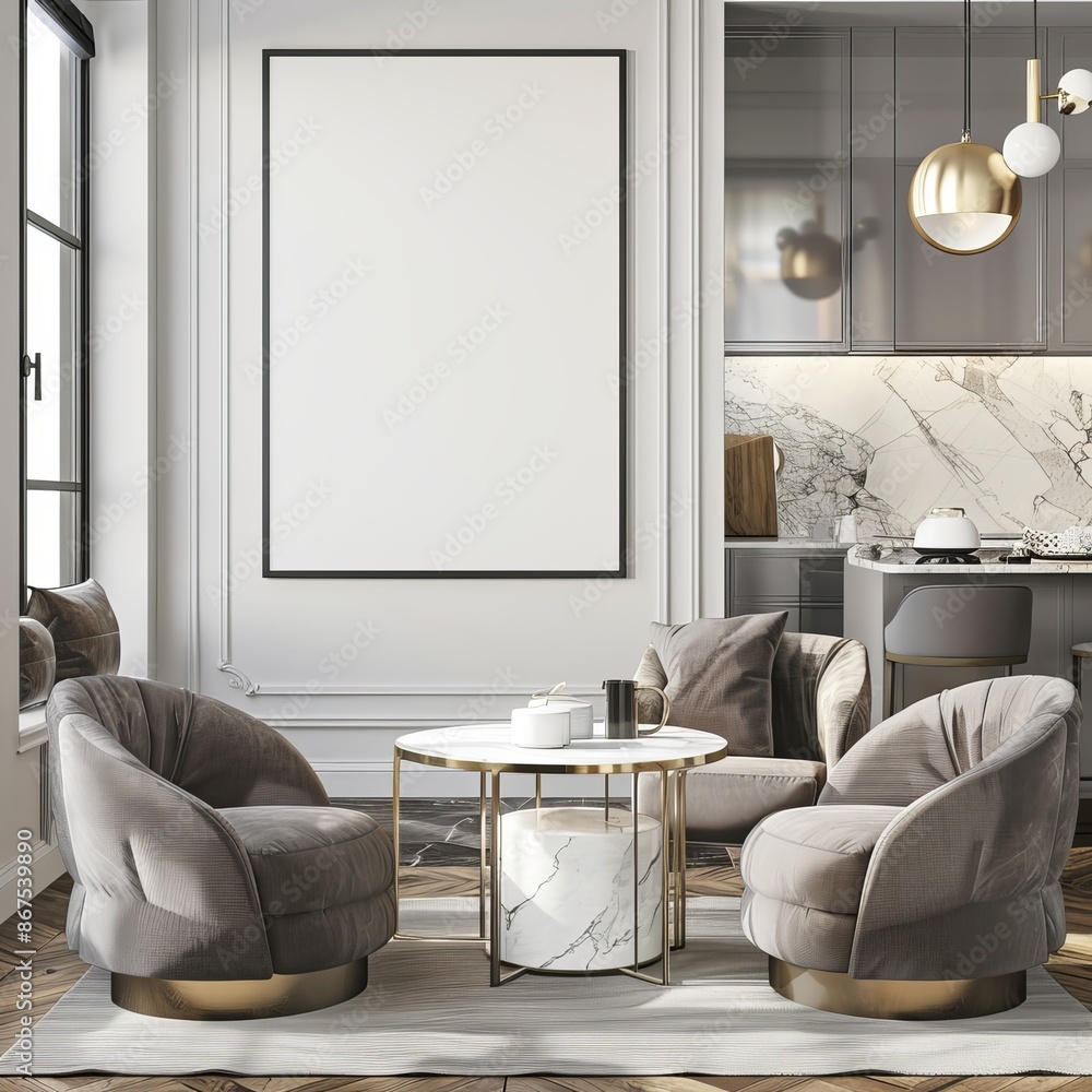 Canvas Prints An elegant interior design with soft neutral tones dominates the third image, suitable for an abstract background or wallpaper, aiming to be a best-seller