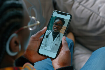 the doctor calls his colleague's doctor via video link to consult on his patient