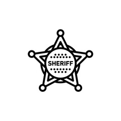 Badge Sheriff Icon Set Law Enforcement Illustrations for Police and Authority