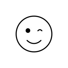 Smile Wink Icon Set Emoticon Illustrations for Communication and Social Media
