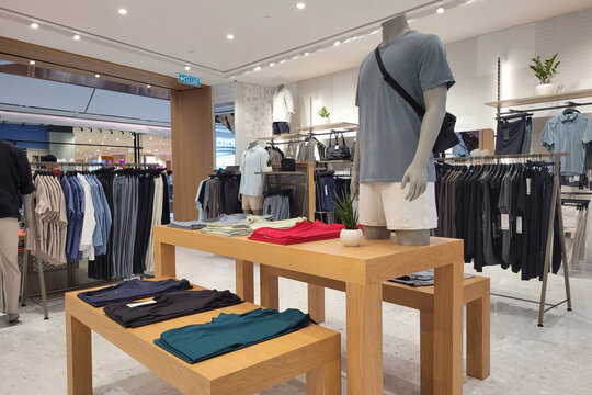 Kuala Lumpur, Malaysia - 13 FEB 2024:  Interior view of Lululemon fashion store at The Exchange TRX mall. Lululemon is a Canadian-American multinational athletic apparel retailer.