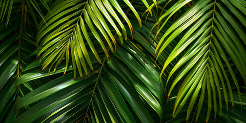 Tropical palm tree leaves background