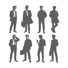 Soul Party Time. Dancers of soul silhouette funk or disco. People in 1980s, eighties style clothes dancing disco, funk, soul and disco music - 60s, 70s style