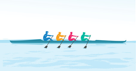 Attractive editable vector rowers in action design great for your design resources print and other  © Muhamad