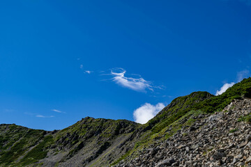 夏空の仙丈ケ岳